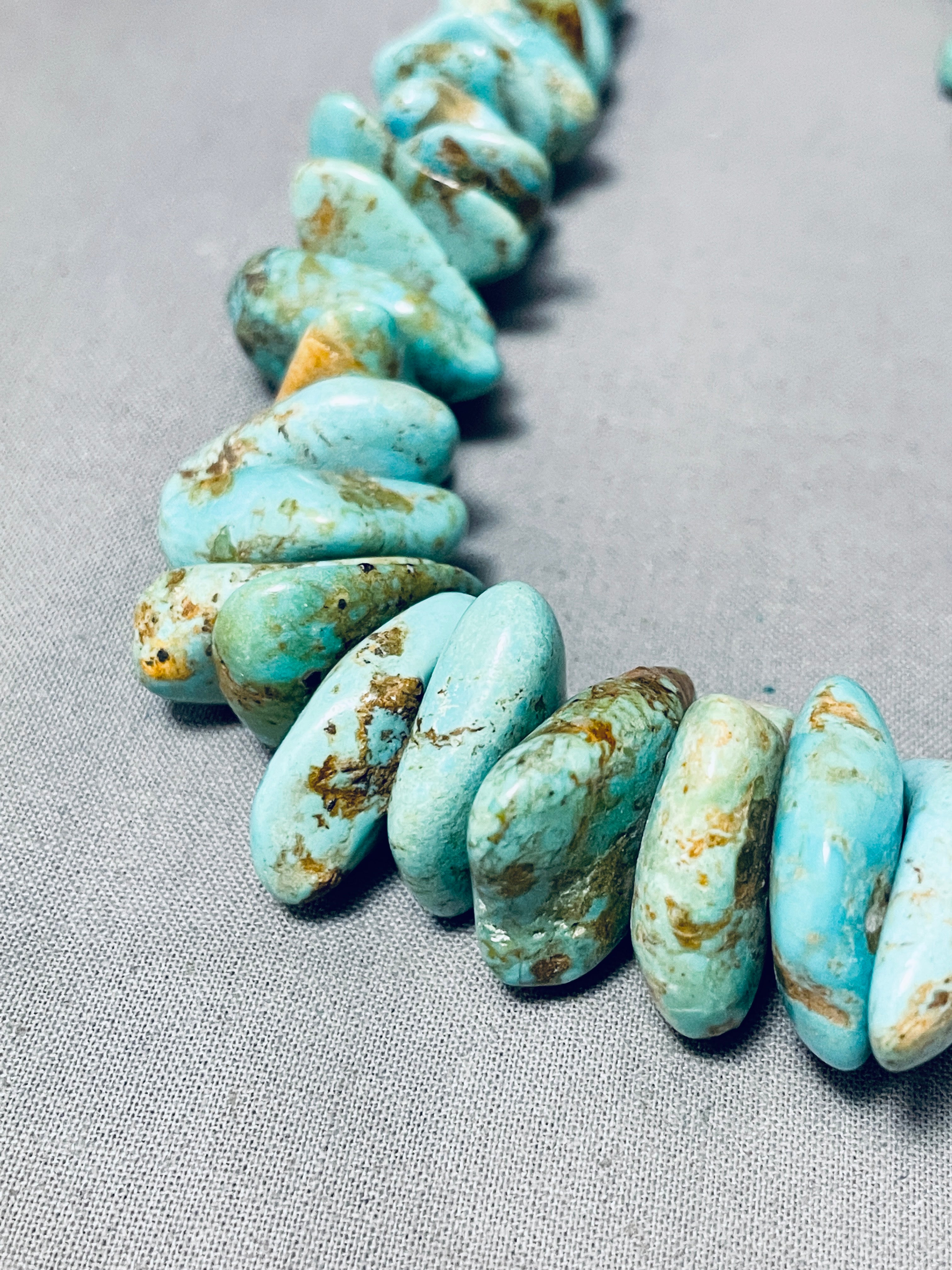 144g Vintage Santo Domingo Royston Turquoise Chunk Necklace - Large Statement Jewelry for Women, Boho Fashion Accessory, Gift for Her