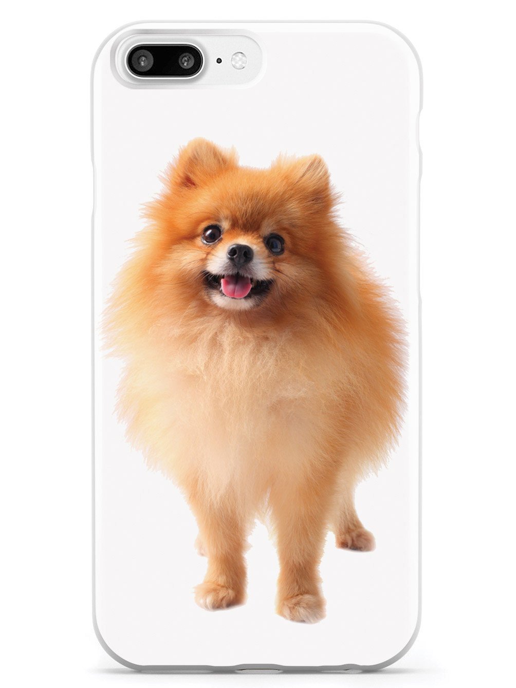 Inspired Cases - Premium 3D Textured Protective Phone Case for Apple iPhone 7 Plus | Cute Long-Haired Pomeranian Design | Shockproof & Scratch-Resistant Cover for Everyday Use, Travel & Outdoor Activities
