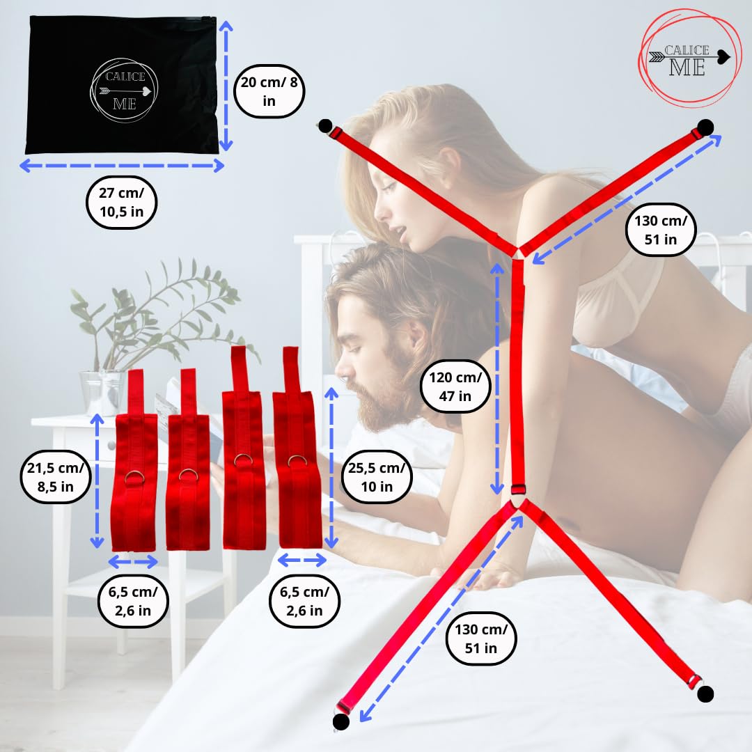 BDSM Bondage Kit - Sexy Handcuffs & Erotic Sex Toys for Couples, Beginners & Advanced - Romantic Bedroom Play for Men & Women - Spice Up Your Love Life with Sensual Adult Games & Naughty Pleasure