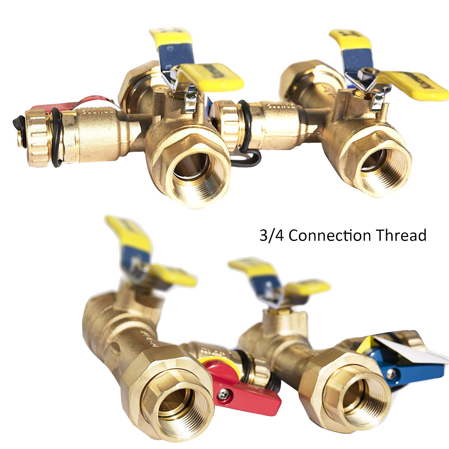 3/4-Inch IPS Isolator Tankless Water Heater Service Valve Kit - Heavy Duty Brass Construction (FNPT x FNPT) for Easy Maintenance & Repair | Perfect for RV, Tiny Homes & Off-Grid Water Systems
