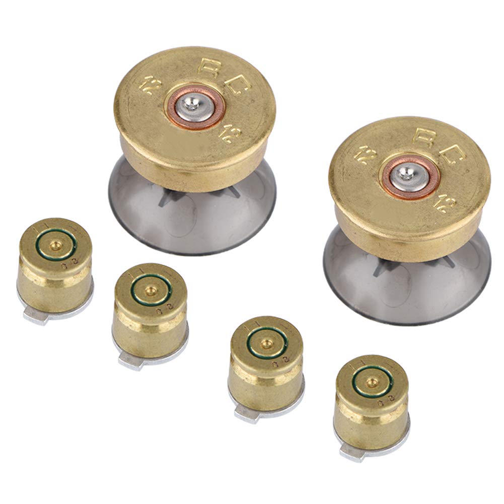 Premium 6-Pack Gold Metal Thumbsticks for PS4 Controller - Enhanced Grip & Precision for Gaming, FPS, Racing & eSports Tournaments