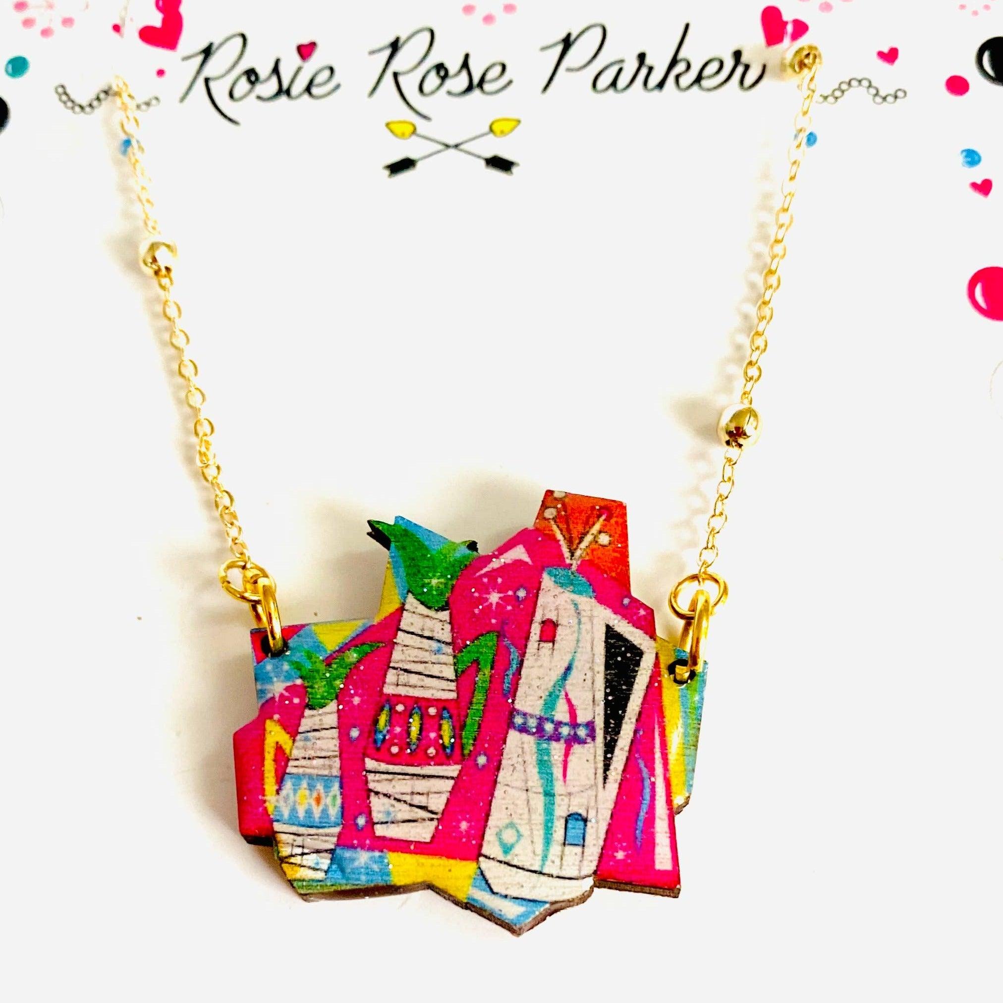 Rosie Rose Parker Atomic Vase Necklace - Elegant Floral Pendant Jewelry for Women | Perfect Gift for Birthday, Anniversary & Special Occasions
