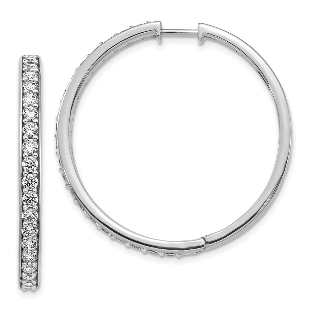 14K White Gold Diamond Hoop Earrings for Women - Elegant Fine Jewelry Gift for Her - Perfect for Anniversaries, Birthdays & Special Occasions