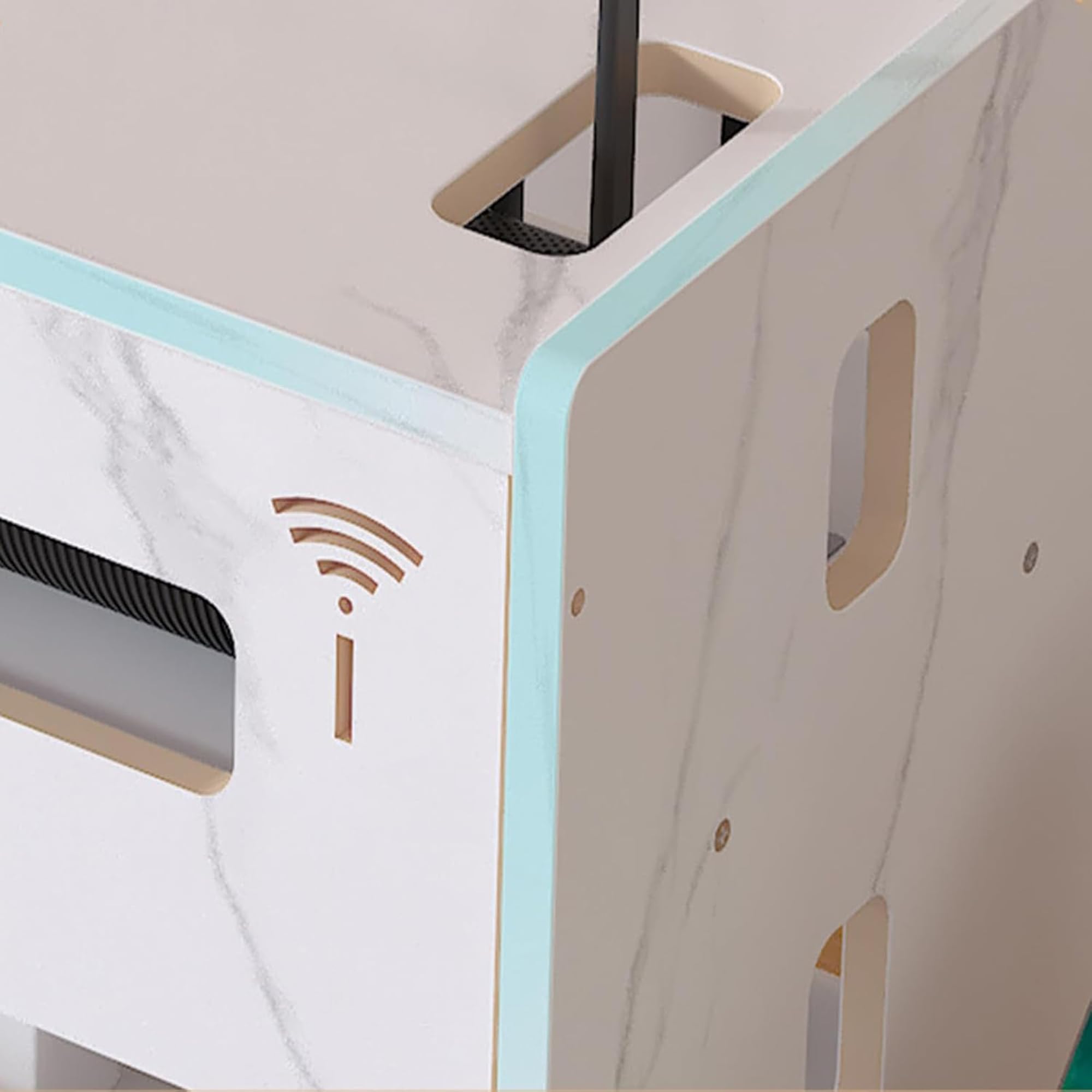 Catekro WiFi Router Storage Box - Stylish Cabinet to Hide Router and Modem, Decorative Cover for Home & Office (White) | Perfect for Living Room, Bedroom, or Workspace Organization