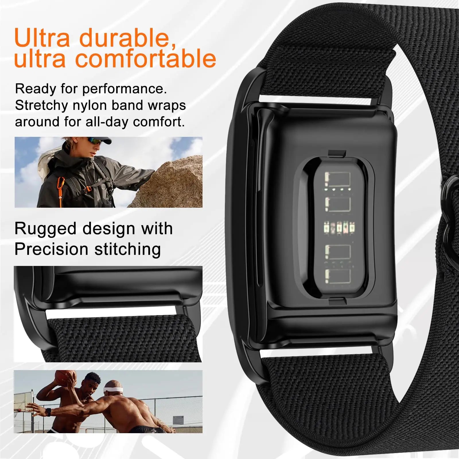 Premium Elastic Strap for Whoop 4.0 & 3.0 - Comfortable, Durable Fitness Band for Workouts, Running & Sleep Tracking