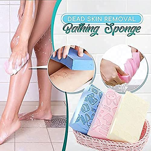 Villa Body Exfoliating Sponge - Pack of 3 | Gentle Face & Body Scrubber for Women | Dead Skin Remover & Bubble Bath Enhancer | Perfect for Shower & Spa Days