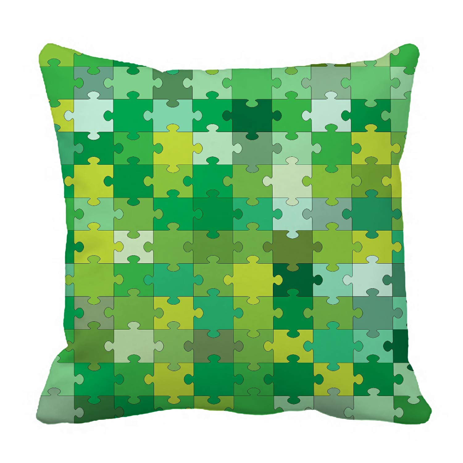 Colorful Puzzle Pattern Pillow Case Cover - 16x16 Inch Soft Cushion Cover for Kids Room, Sofa & Bed Decor - Fun Home Decorative Pillowcase for Teens and Adults