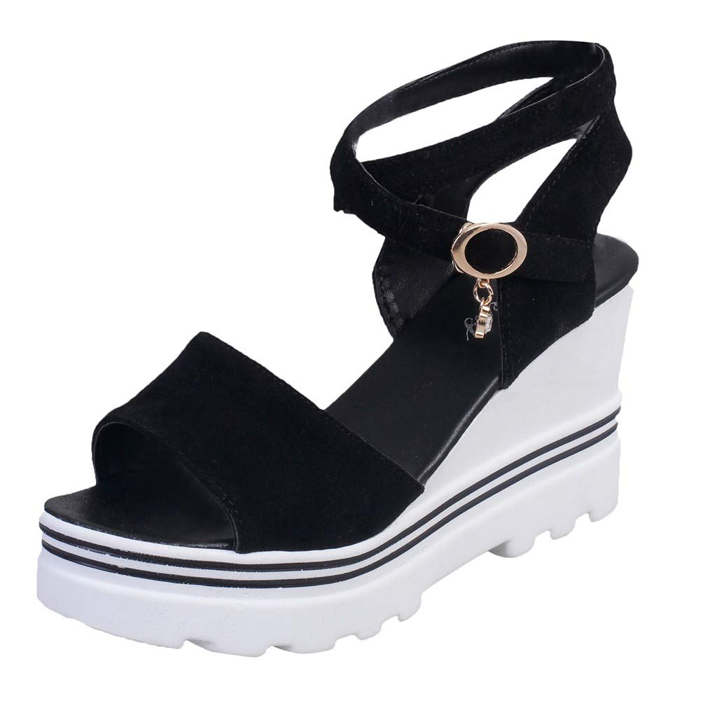 Women's Summer Fashion Peep Toe Wedge Sandals - Roman Style Platform Pumps with Comfortable Insoles | Perfect for Casual Outings, Beach Vacations & Summer Parties
