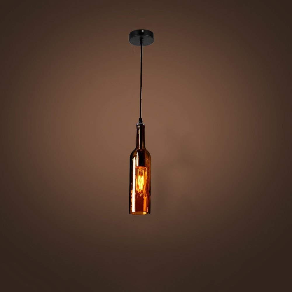 Modern LED Chandelier Light - Creative Wine Bottle Glass Ceiling Pendant with Adjustable Color Temperature | Durable Single-Head Hanging Lamp for Bar, Restaurant, Cafe, and Home Decor | Perfect for Dining Rooms, Lounges, and Commercial Spaces
