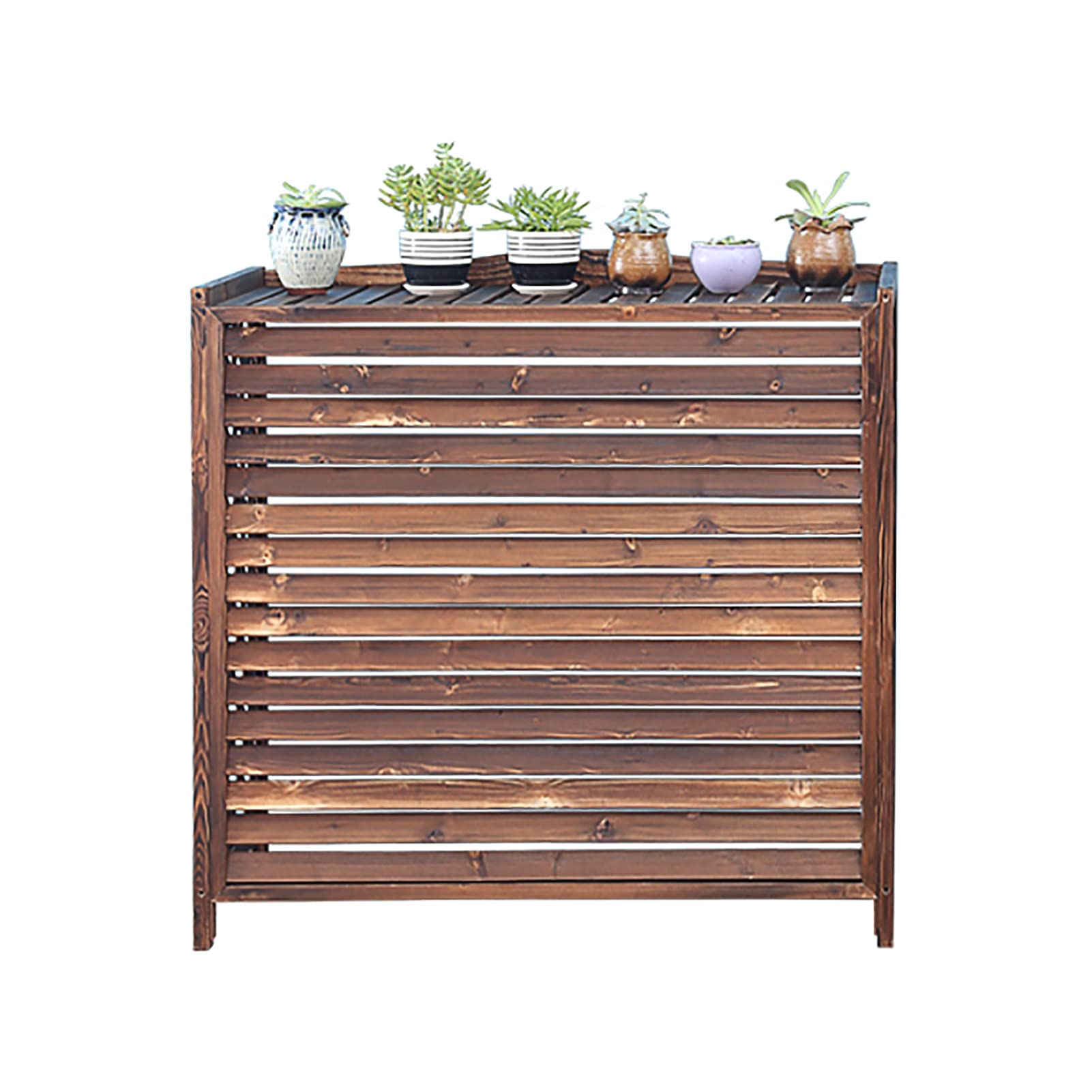 Wooden Air Conditioner Outdoor Cover - Durable Protective Frame for AC Units, Balcony Garden Plant & Flower Pot Stand (86×35×78cm) - Perfect for Home, Patio & Backyard Decoration
