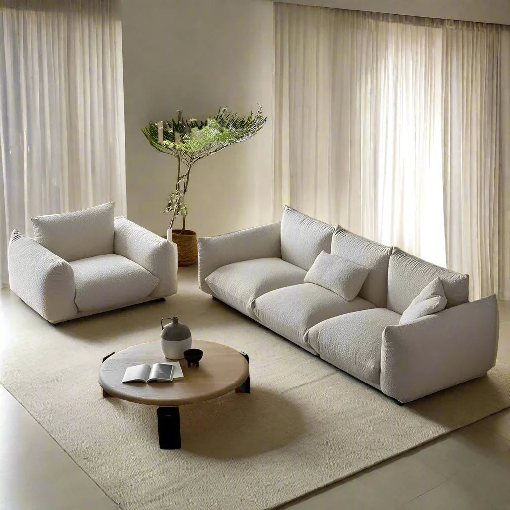 Elegant Living Room Sofa Set - Comfortable 3-Piece Sectional Couch with Soft Fabric - Perfect for Small Spaces, Apartments & Cozy Family Gatherings