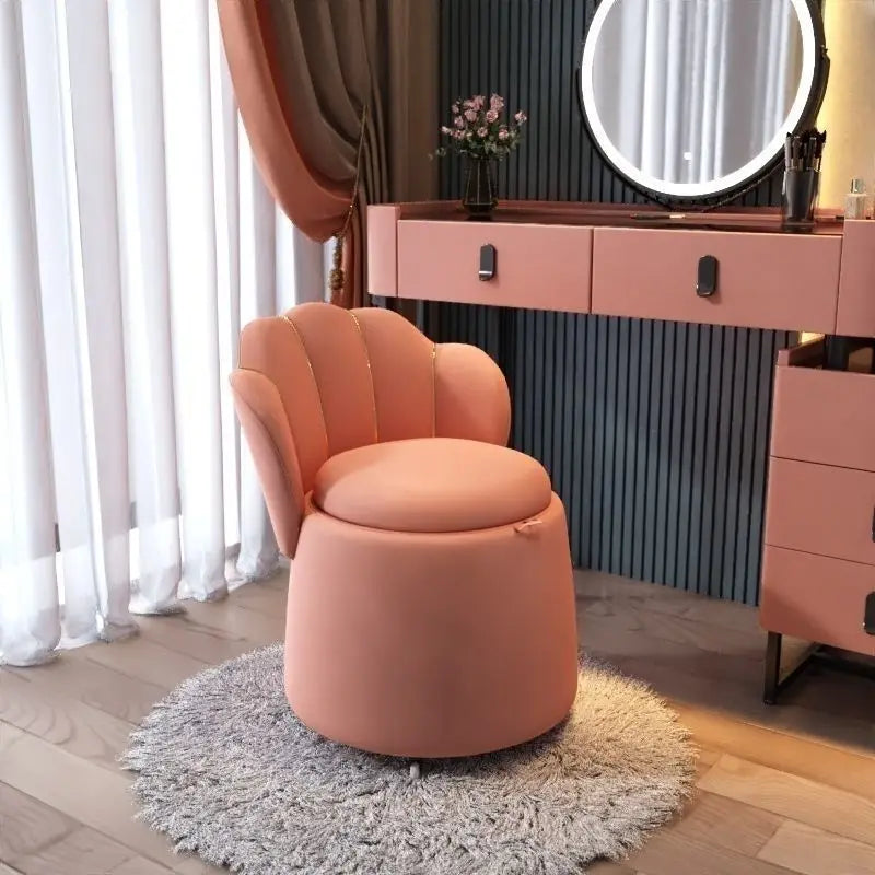 Floral Round Stool for Girls Bedroom - Cute Accent Seat for Kids Room Decor, Reading Nook & Vanity Area