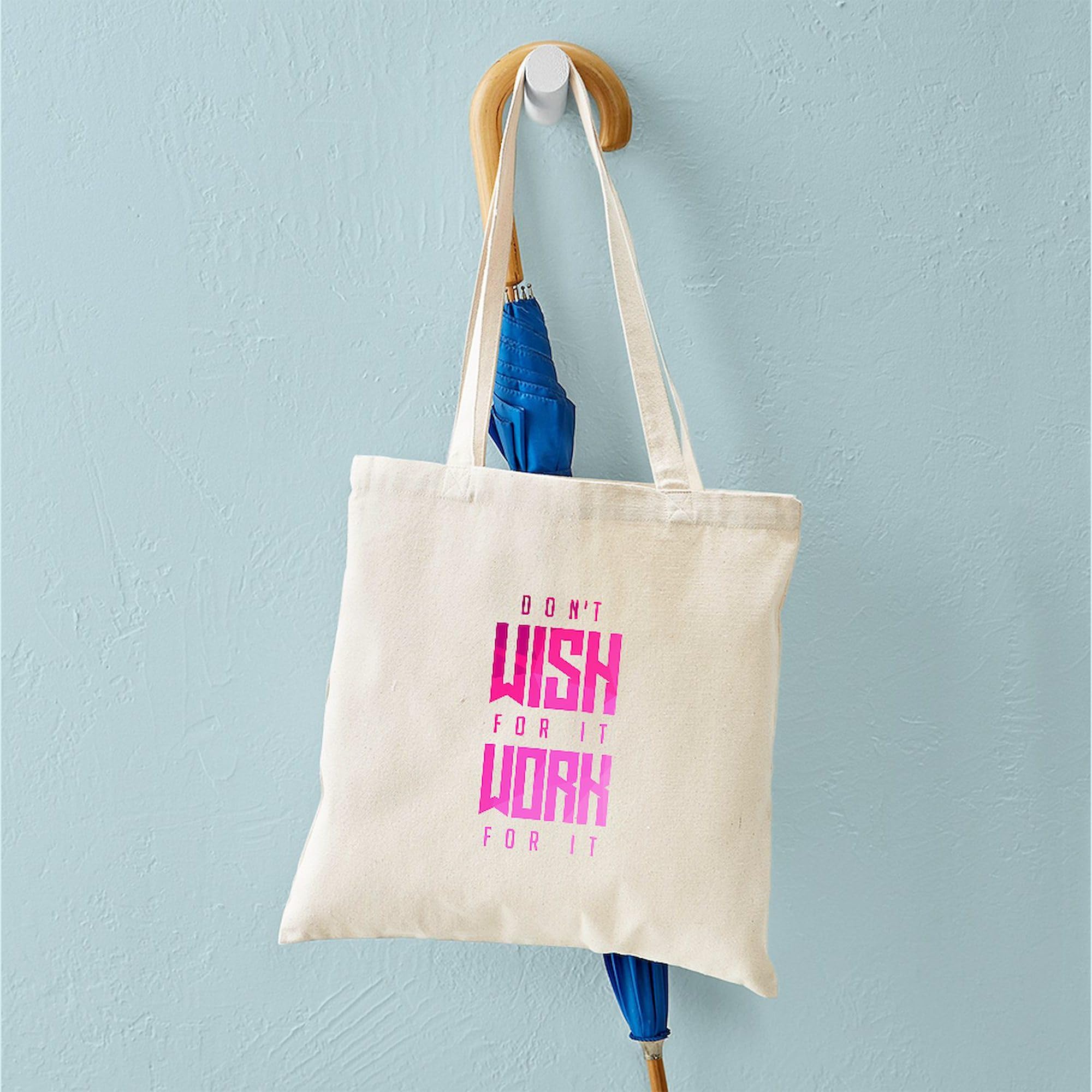 Don't Wish For It Pink Canvas Tote Bag - Eco-Friendly Reusable Shopping Bag for Women | Perfect for Groceries, Beach Trips & Everyday Use