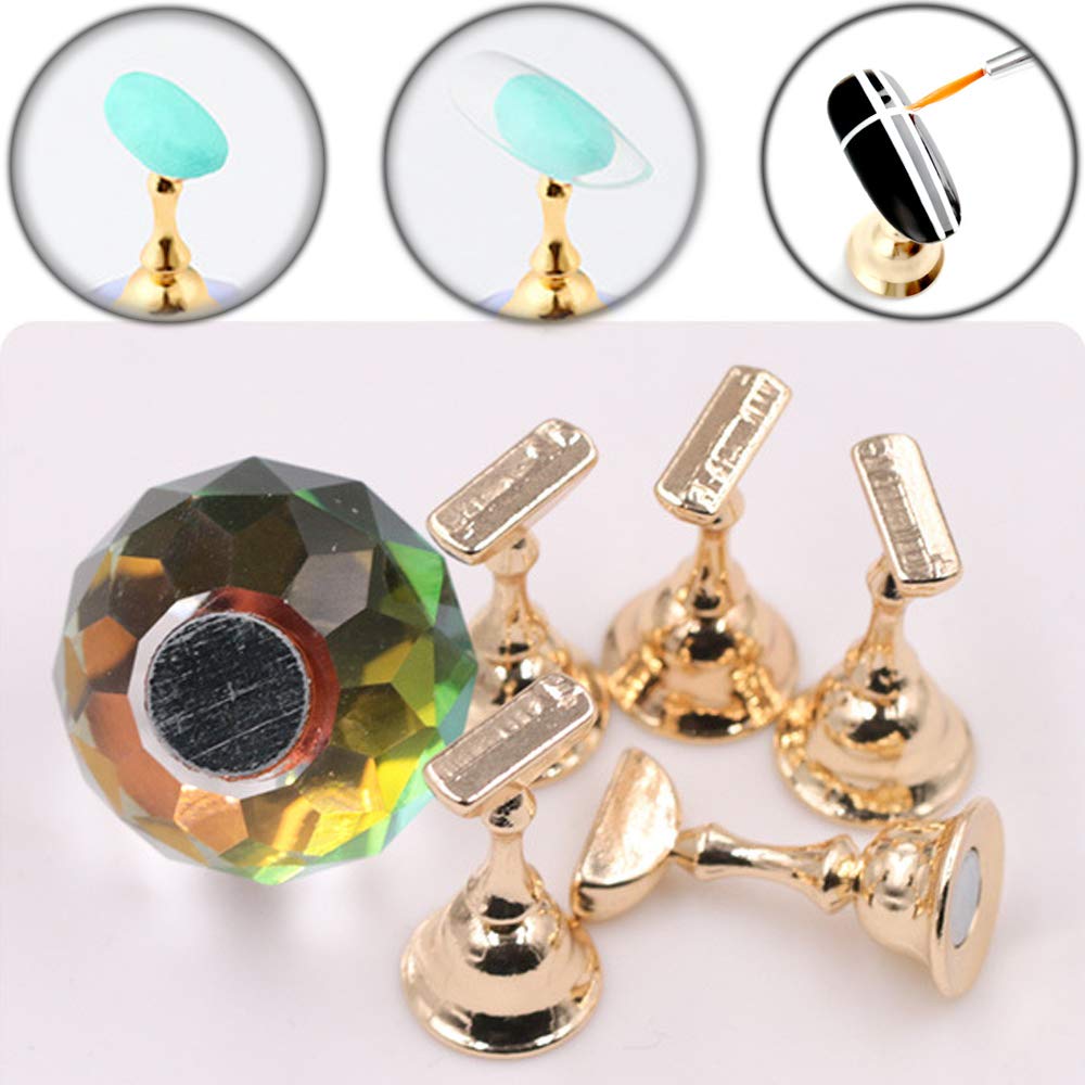 Colorful Magnetic Nail Tips Holder Stand with Reusable Adhesive Putty - Nail Art Display & Training Practice Stand with Storage Box - Perfect for Salon, Home DIY, and Professional Nail Artists