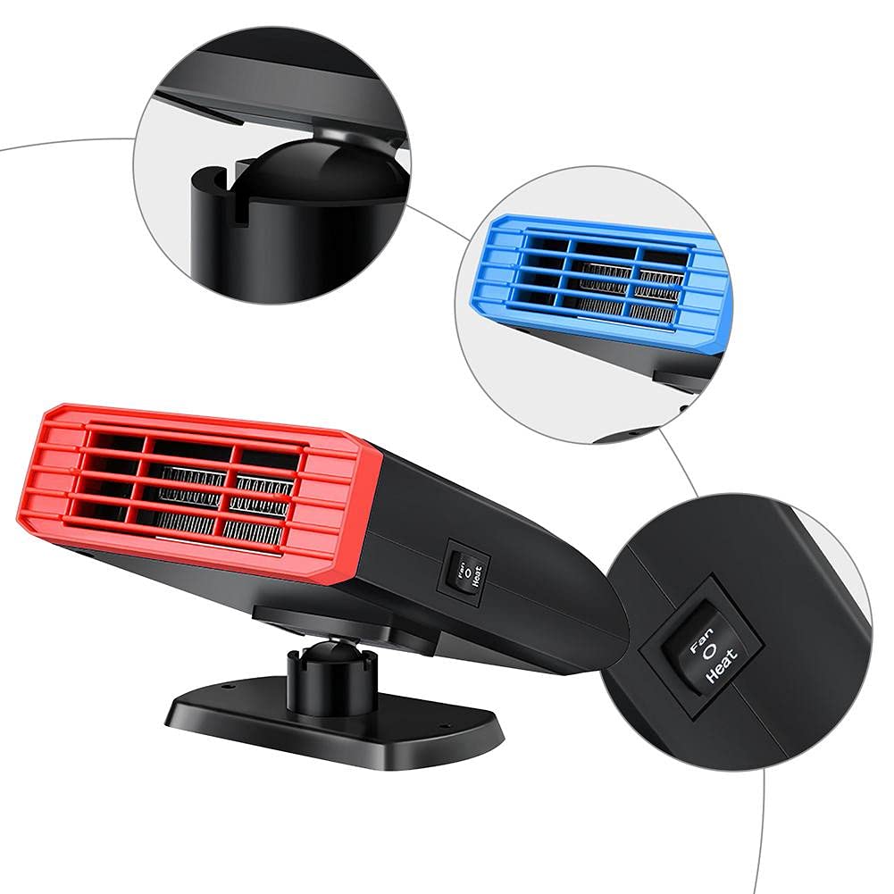 150W Portable Car Heater with Air Purification - High Power 12V/24V Defroster & Defogger for Fast Interior Heating - Ideal for Winter Driving, Camping, and Emergency Car Warmth