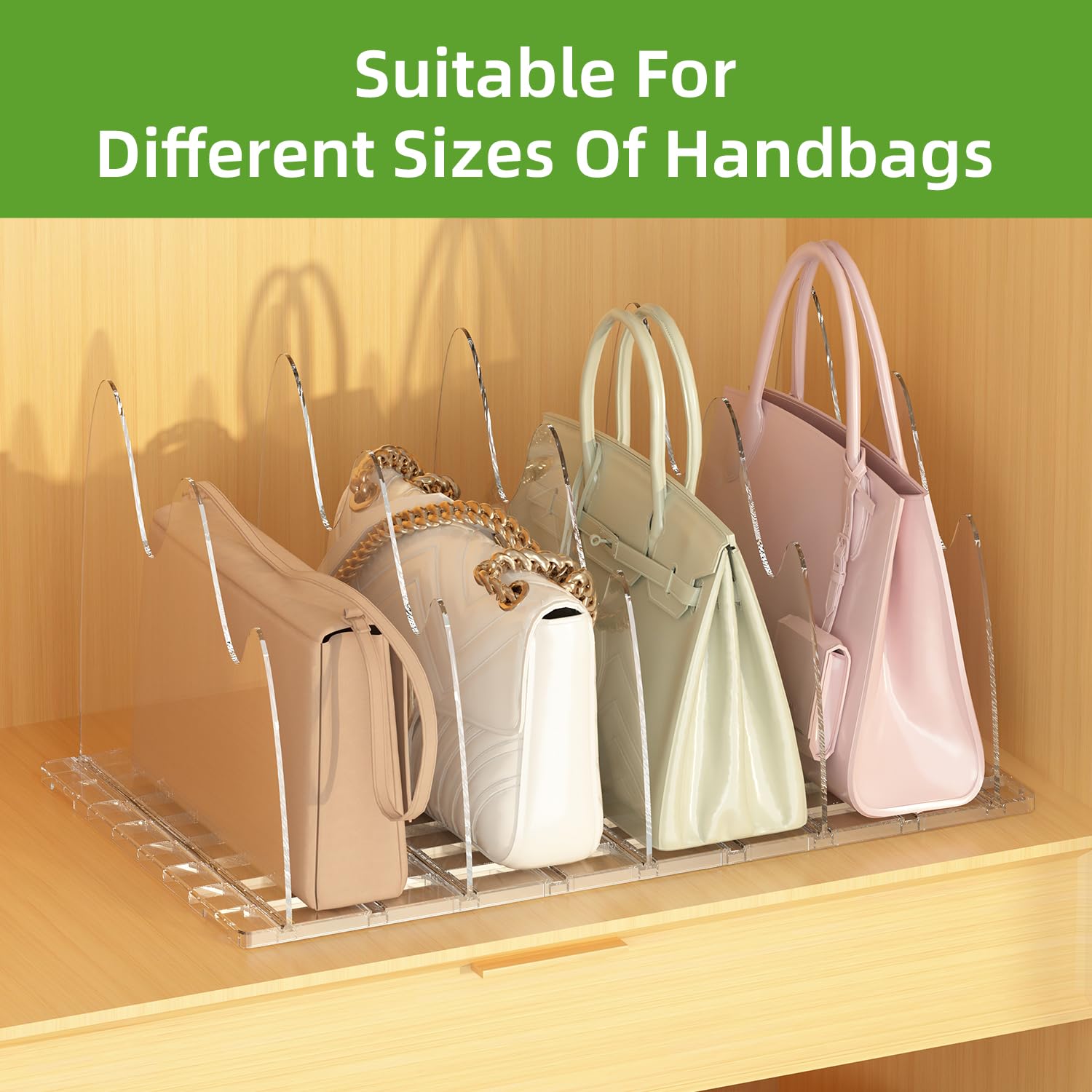 ANTOWIN 8-Piece Adjustable Purse Organizers for Closet - Handbag Storage & Shelf Dividers | Perfect for Closet Organization, Bag Display & Space Saving