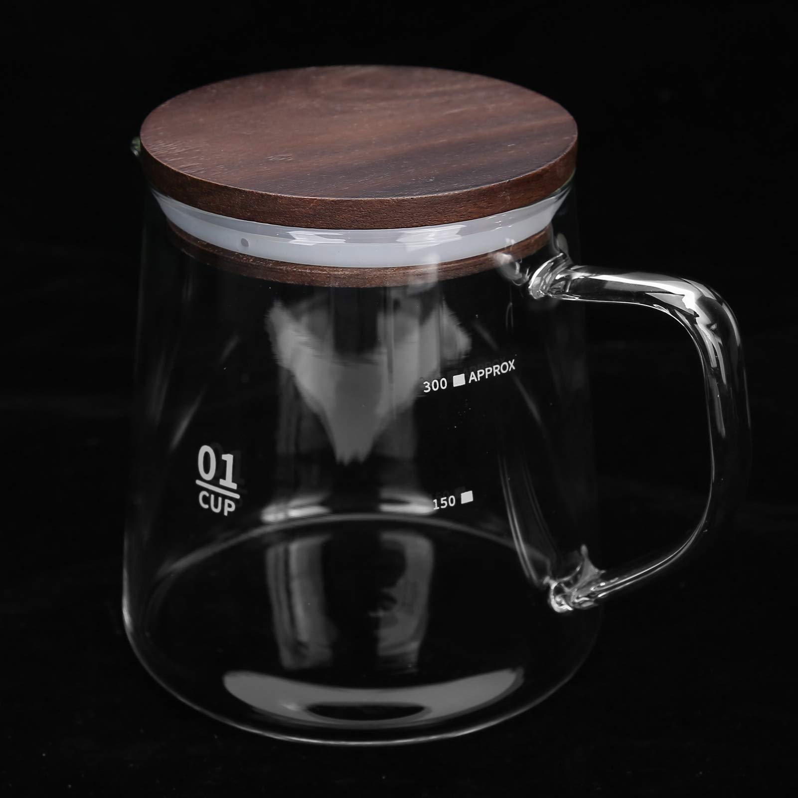 Heat-Resistant Glass Coffee Maker & Tea Kettle with Insulated Handle - 34oz Coffee Pot with Lid for Home, Office, Camping - Perfect for Brewing Coffee, Tea, Hot Chocolate & Herbal Drinks
