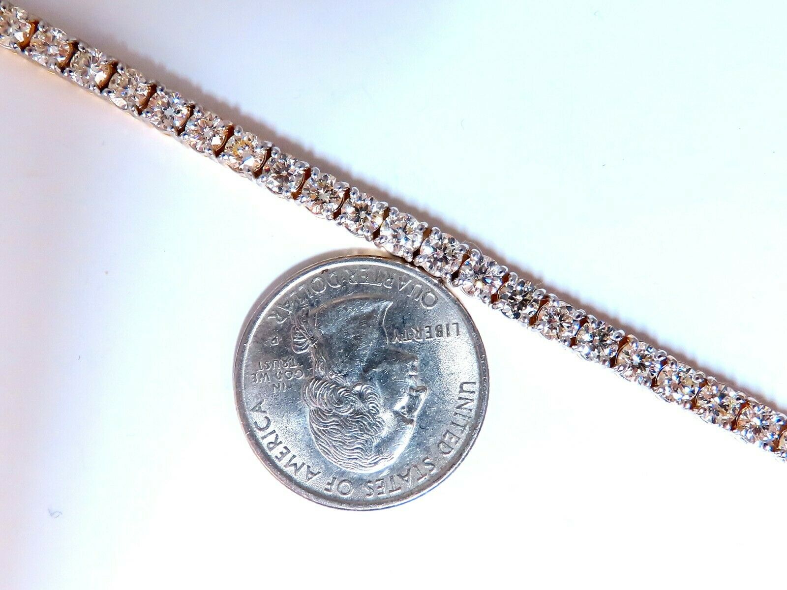 8.35ct Natural Round Brilliant Diamond Tennis Bracelet in 14K White Gold - Elegant Jewelry for Women, Perfect for Weddings, Anniversaries & Special Occasions
