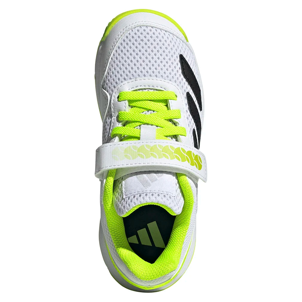 Junior's Courtflash Comfort Closure Tennis Shoes - White & Lucid Lemon - Perfect for Casual Wear, Tennis Matches & Gym Workouts