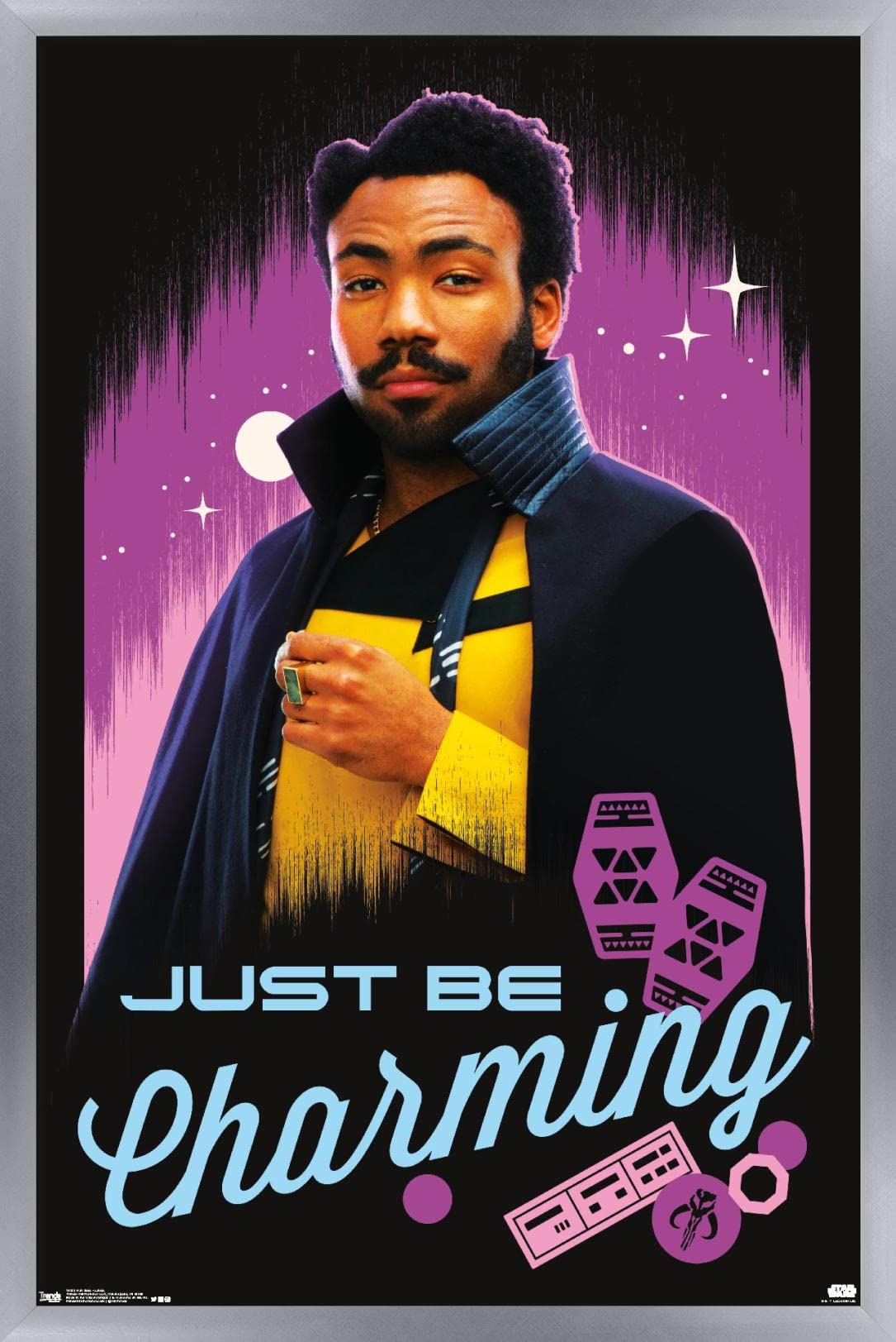 Star Wars Solo Lando Calrissian Wall Poster 22.4x14.7 Inches - Silver Framed Movie Decor for Bedroom, Living Room & Office | Trends International Official Licensed Art