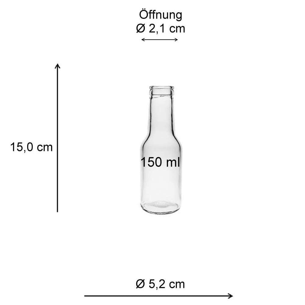 10-Pack Small Glass Bottles 150ml with Cork Stoppers & 7cm Funnel - Perfect for DIY Essential Oils, Spices Storage & Home Decor - Viva Haushaltswaren