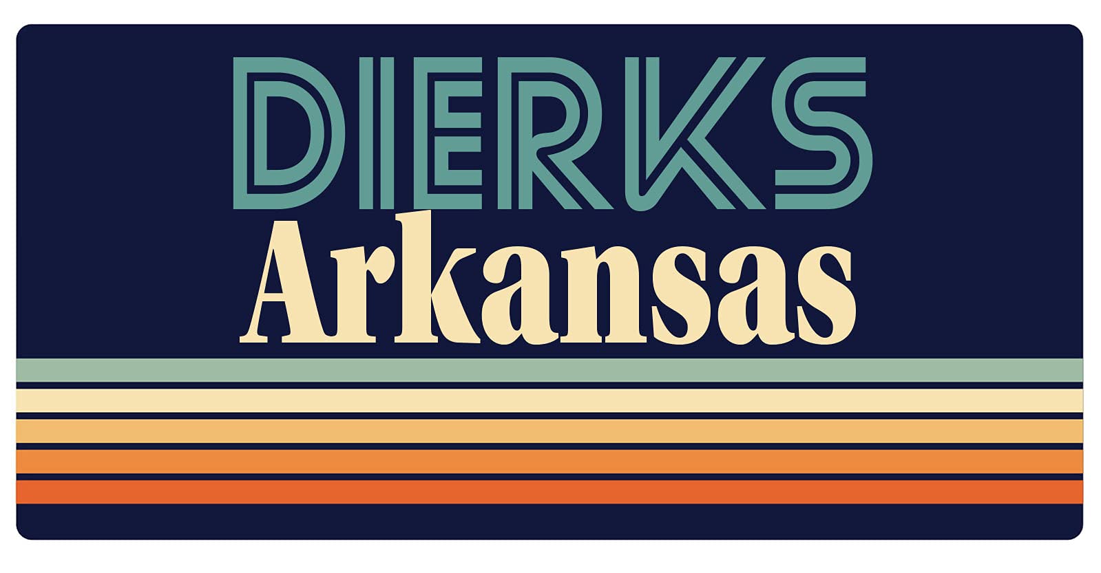 Dierks Arkansas Retro Fridge Magnet 5 x 2.5 Inch - Vintage Souvenir & Decorative Kitchen Accessory for Refrigerators, Lockers, and Office Spaces