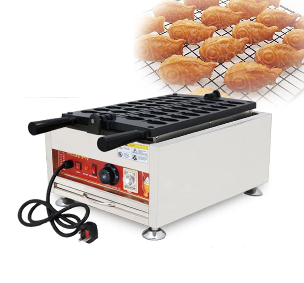 Mini Taiyaki Maker - Fish Shaped Waffle Maker for Home Use (110V, UK Plug) | Perfect for Breakfast, Snacks & Party Desserts