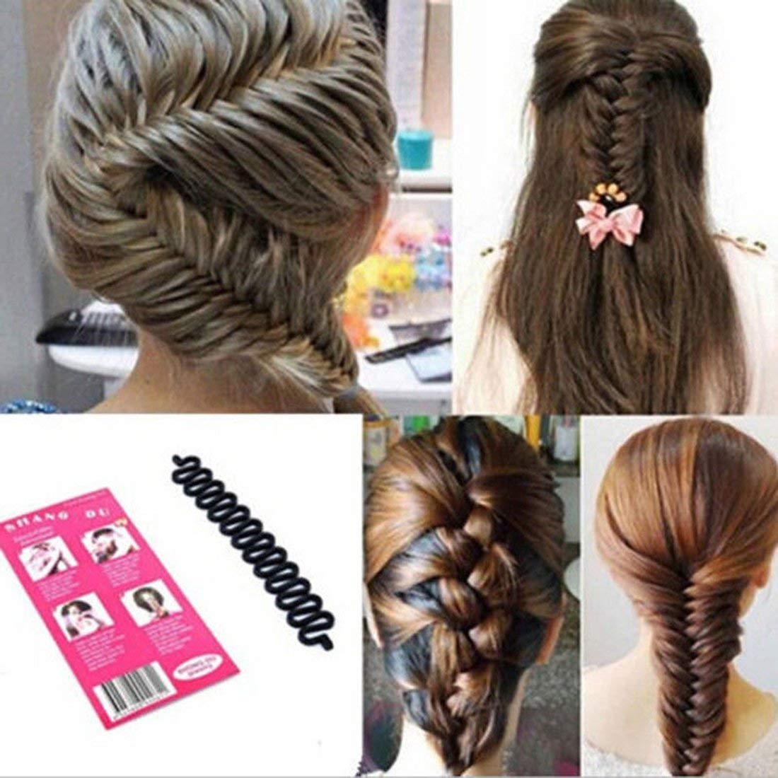 Chronex 3-Pack French Hair Clip Sticks - Hair Bun Maker & Braid Tool for Women | Twist & Plait Hair Accessories (Red) | Perfect for Updos, Ponytails & Styling at Home or Parties