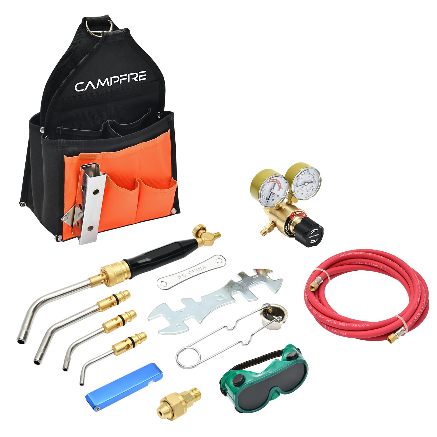 Professional Acetylene Torch Kit with Tool Bag - Turbotorch Fuel Gas Welding Kit for Metal Cutting, Brazing & Soldering | Campfire Series | Perfect for HVAC, Plumbing & DIY Metal Projects
