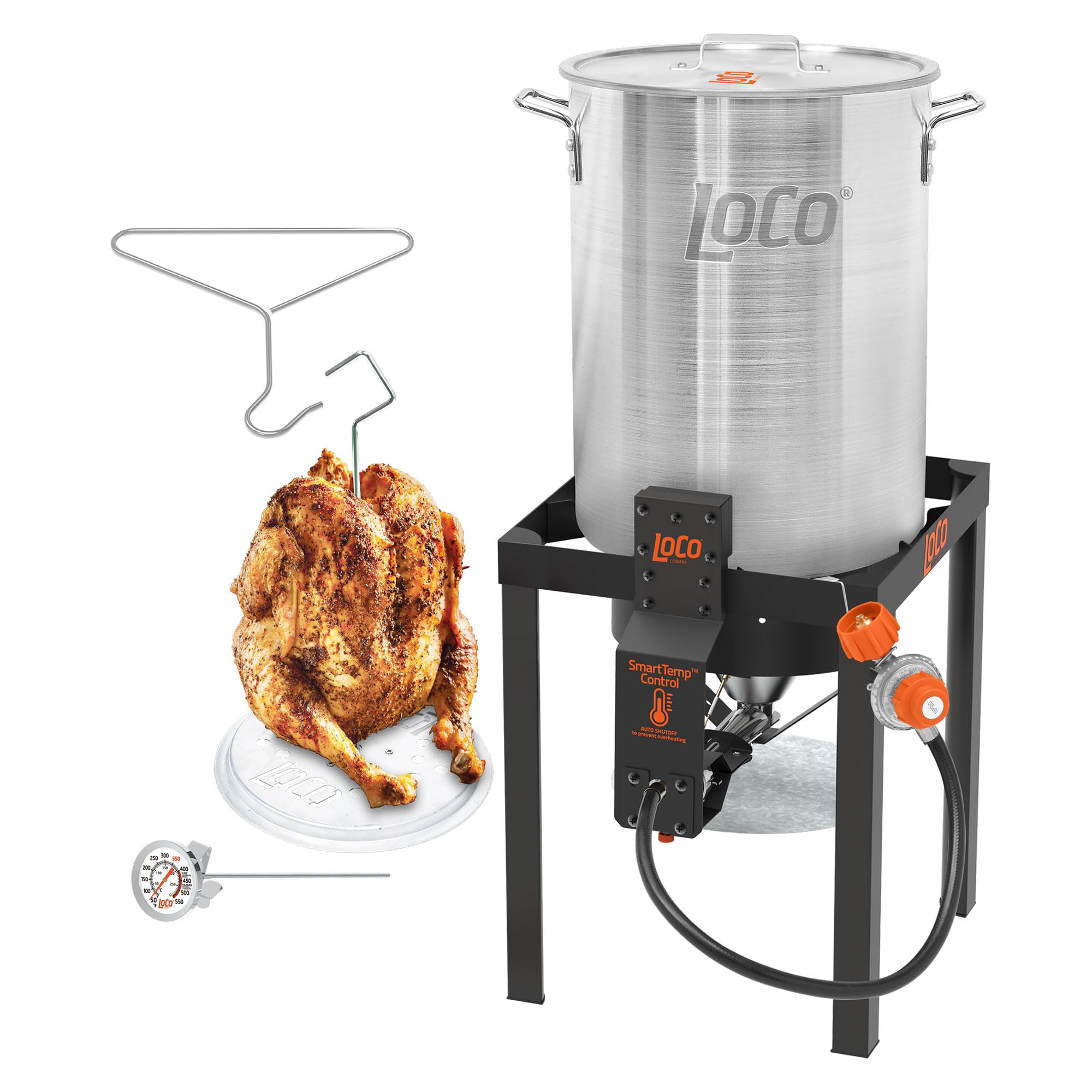 LoCo Cookers SmartTemp 30 Quart Turkey Fryer Kit - Electric Deep Fryer with Temperature Control for Thanksgiving, Parties & Outdoor Cooking