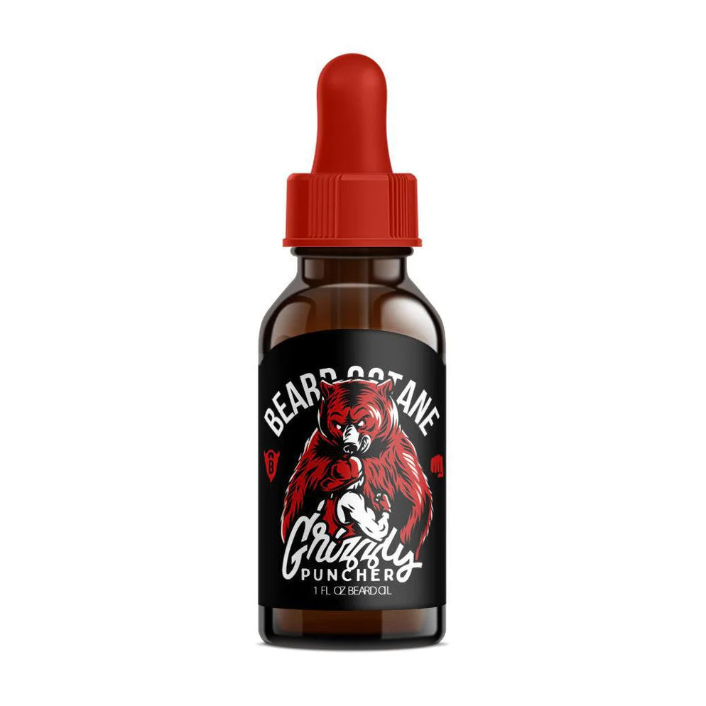 Grizzly Puncher Beard Oil for Men - Natural Conditioning & Growth - Best for Dry, Itchy Beards - Daily Grooming & Styling