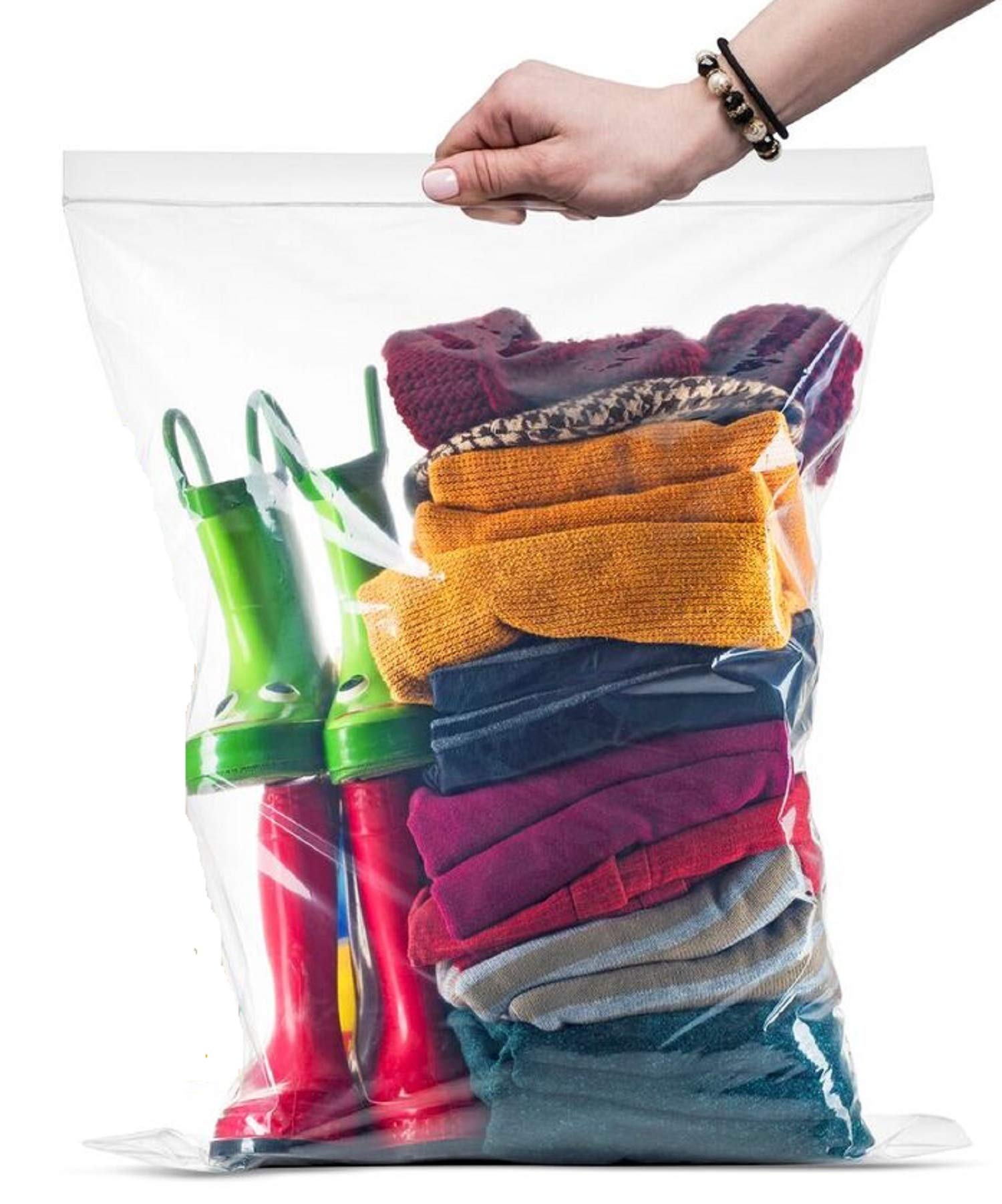 50 Pack Extra Large 5 Gallon Clear Storage Bags - 18