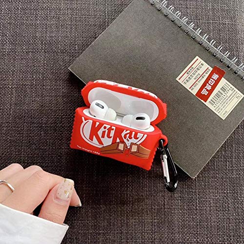 Funny 3D Cartoon AirPods Pro Silicone Case - Cute KitKat Snack Design [Fun Snacks Series 2] | Protective Cover for Daily Use, Travel & Gift Giving