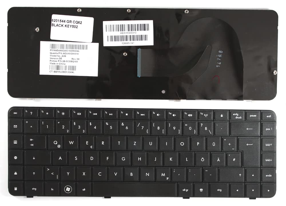 German Layout Black Replacement Laptop Keyboard Compatible with HP G56-100XX - Ergonomic Design for Typing Comfort | Perfect for Office Work, Gaming & Programming