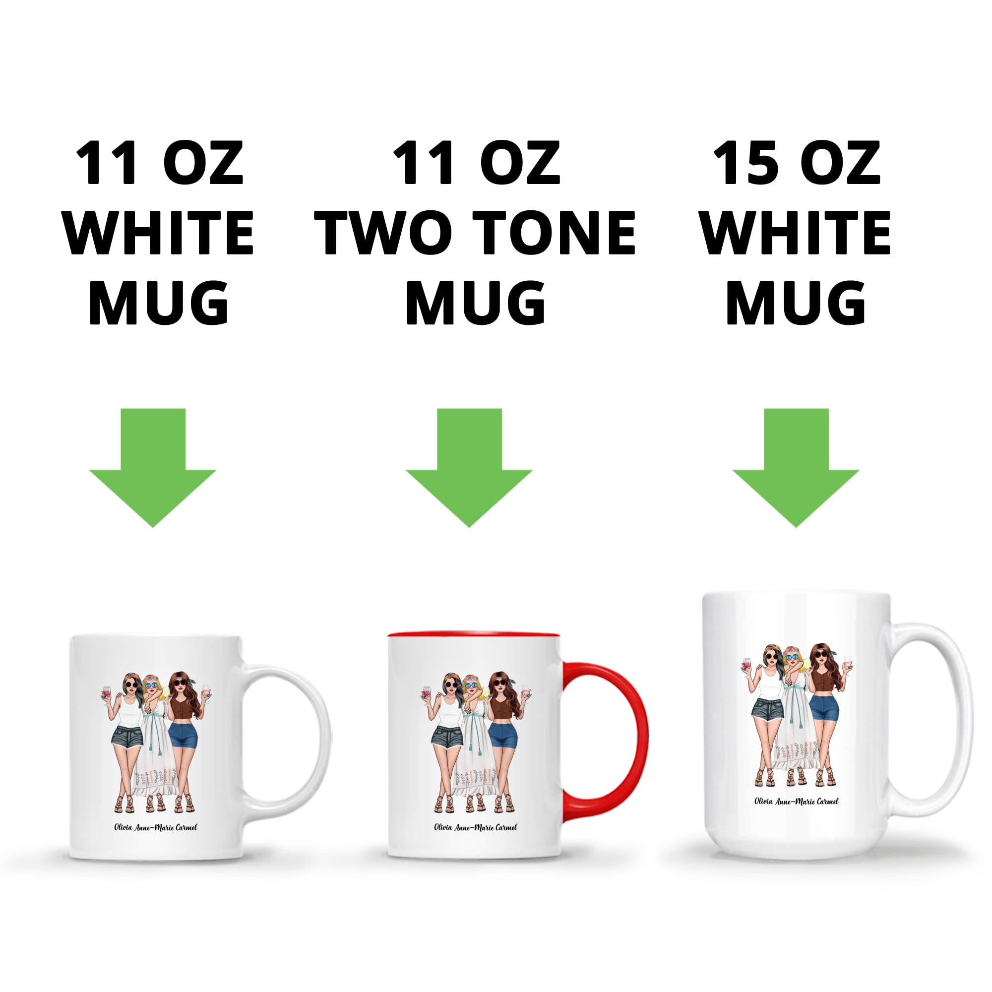 Gossby Personalized Custom Mug for 3 Best Friends - Life is Better with Besties Coffee Cup, Sister Gift, Friendship Tea Mug - Perfect for Birthdays, Anniversaries & Sister Bonding Moments