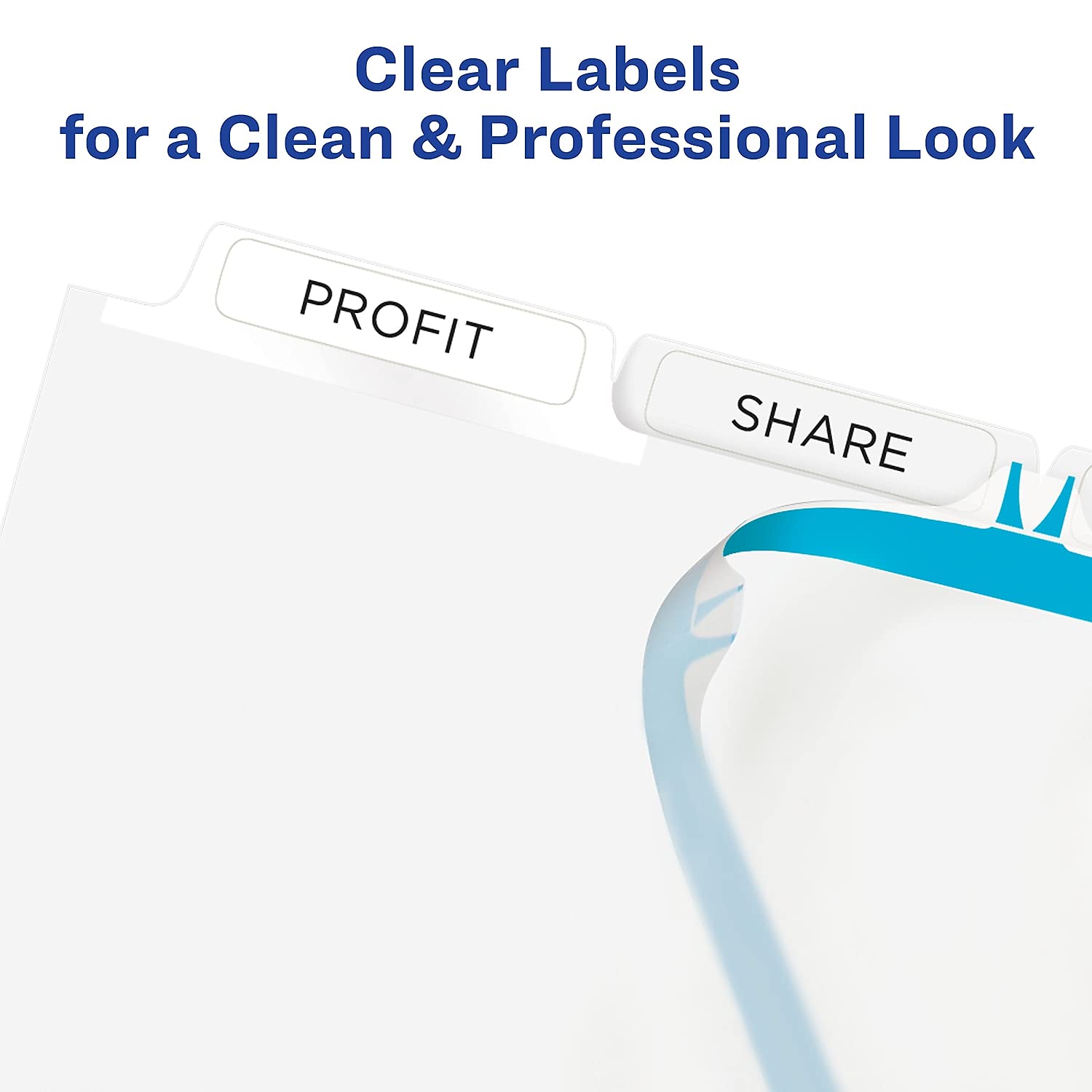 AVERY AVE11556 Clear Label Dividers for Print and Apply - Perfect for Office Organization, File Indexing, and Document Management