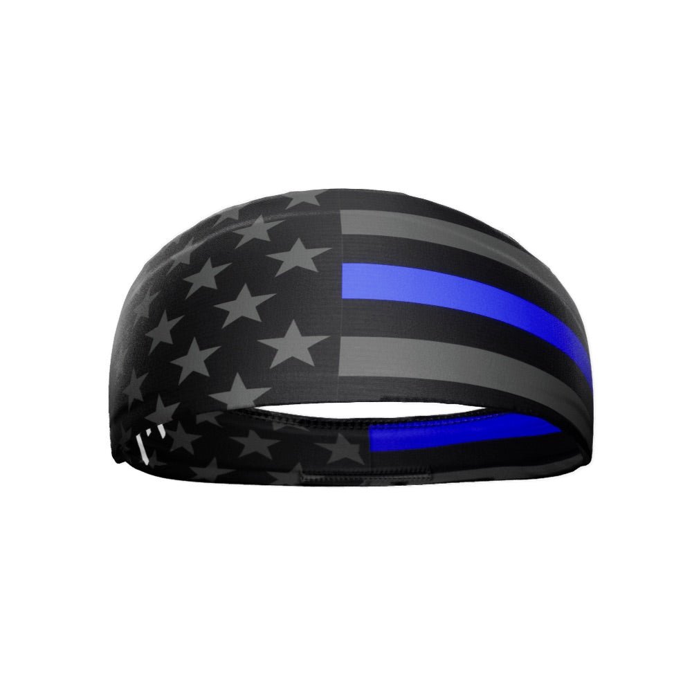 Thin Blue Line Headband - Adjustable & Comfortable Police Support Headband for Men & Women - Perfect for Workouts, Running, and Showing Support