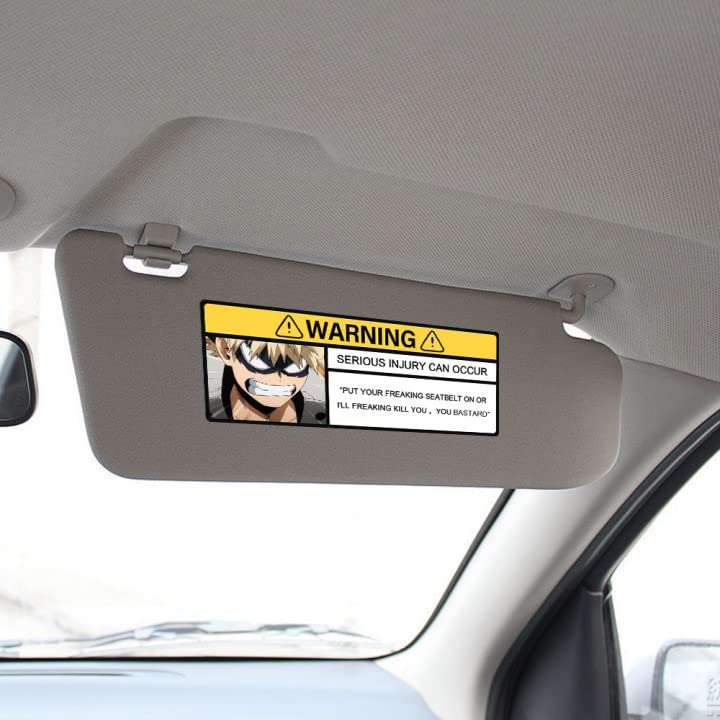 EARLFAMILY 5.1'' Anime Car Stickers - Cartoon Sun Visor Decals for Driving Safety & Window Decor (Style D) | Perfect for Car Enthusiasts & Anime Fans