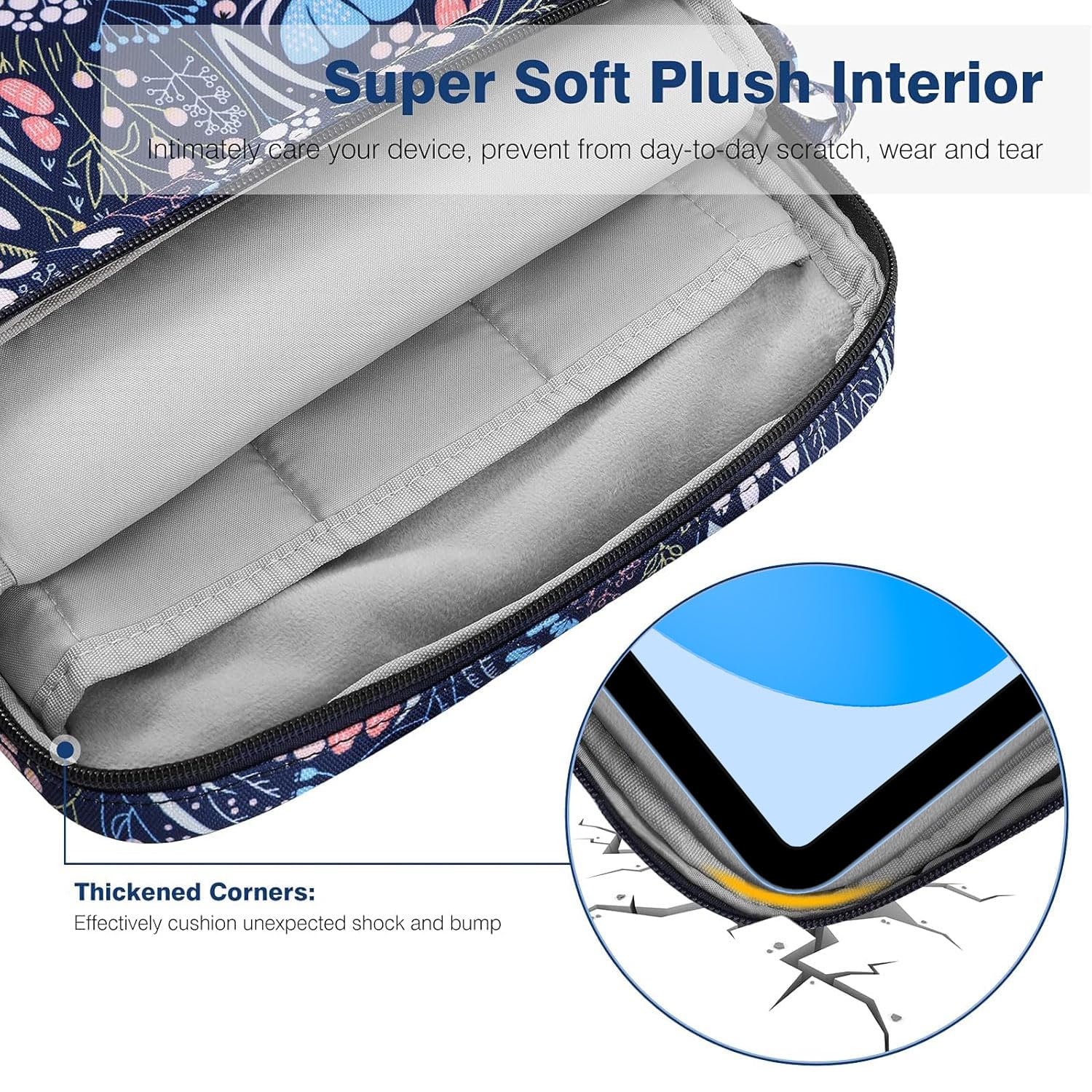 Premium 9-11 Inch Tablet Sleeve Case with Adjustable Shoulder Strap - Compatible with iPad 10th Gen 10.9