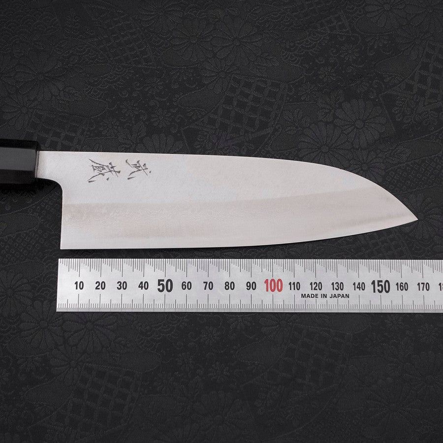 Premium Santoku Knife - Blue Steel #2 Damascus Blade with Buffalo Ebony Handle (165mm) - Perfect for Sushi, Vegetables & Meat Cutting - Professional Japanese Kitchen Knife