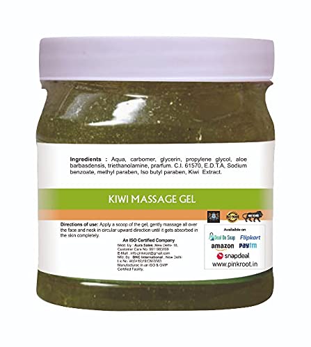 Premium Pink Root Kiwi Massage Gel & Gold Facial Mask Set - 500ml Each | Hydrating Skincare Duo for Spa, Relaxation & Glowing Skin Care Routine
