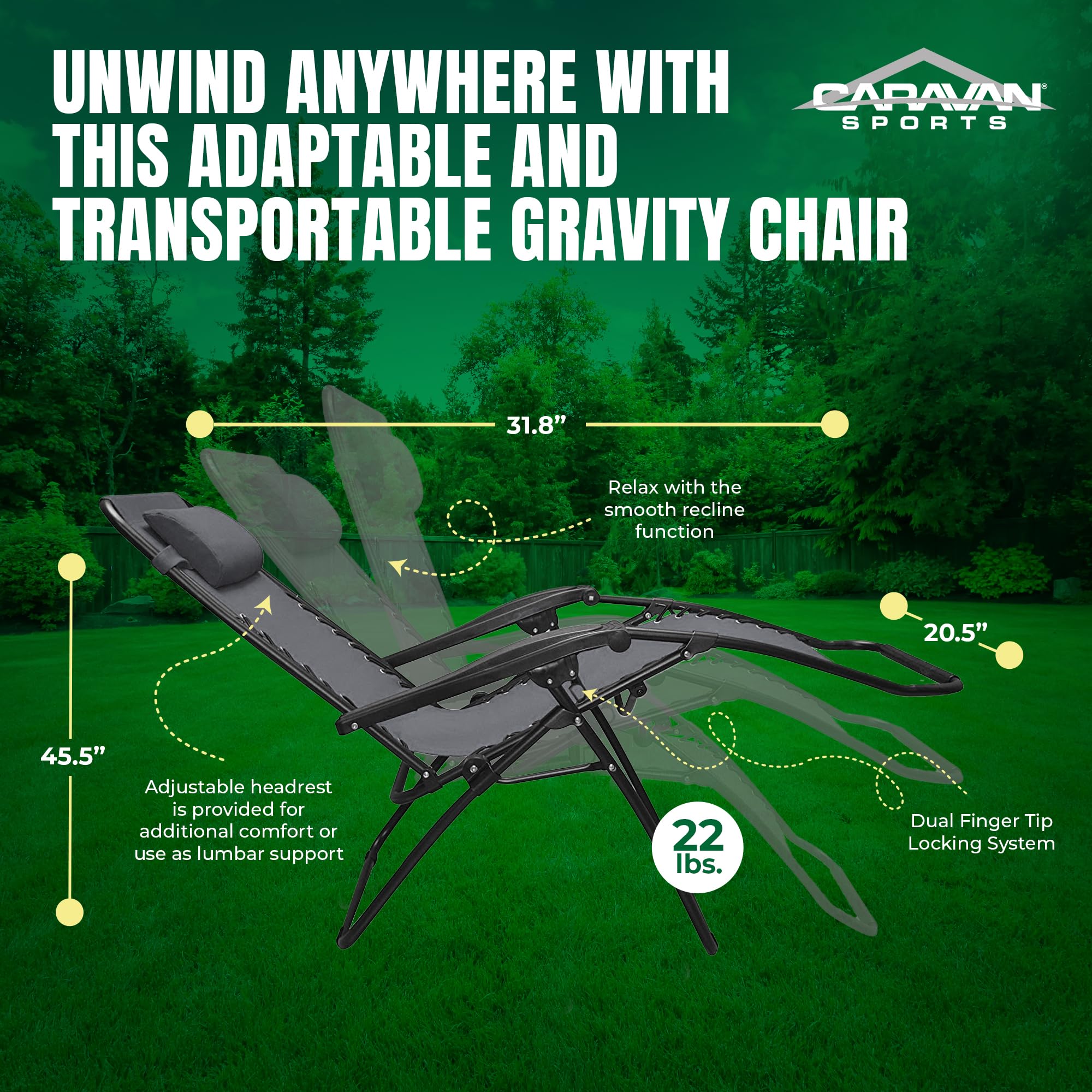 Zero Gravity Patio Chair with Canopy - Steel Frame Reclining Deck Chair for Outdoor Relaxation (Grey, Pair) - Perfect for Backyard, Poolside, and Patio Lounging