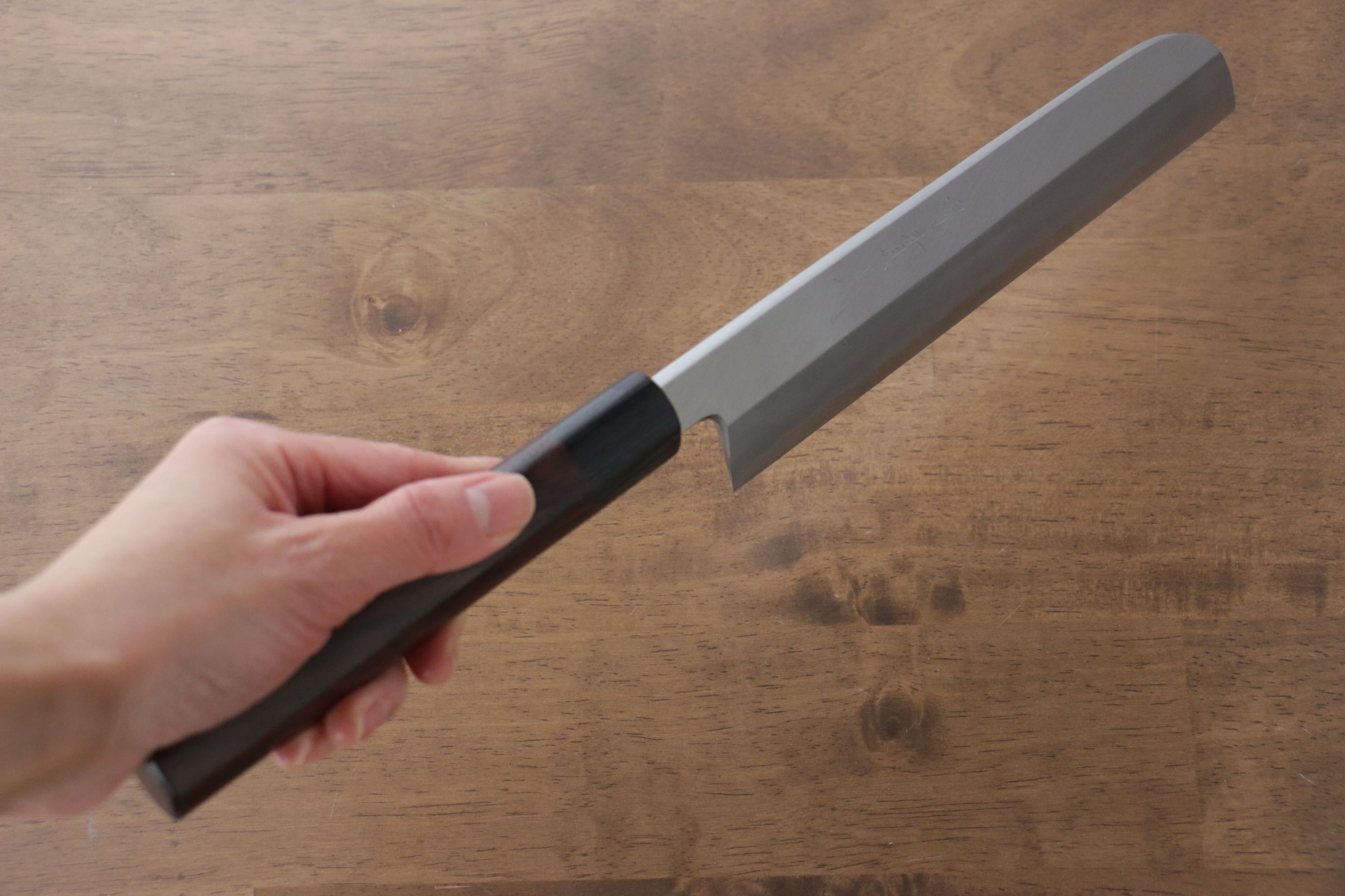 Premium Jikko White Steel No.2 Kamagata Usuba 210mm Japanese Chef Knife with Ebony Handle - Professional Sushi & Vegetable Cutting Tool for Home & Restaurant Use