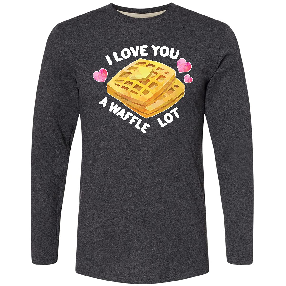 Inktastic Valentine's Day 'I Love You a Waffle Lot' Long Sleeve T-Shirt | Cute Couple Gift for Anniversary & Romantic Dates