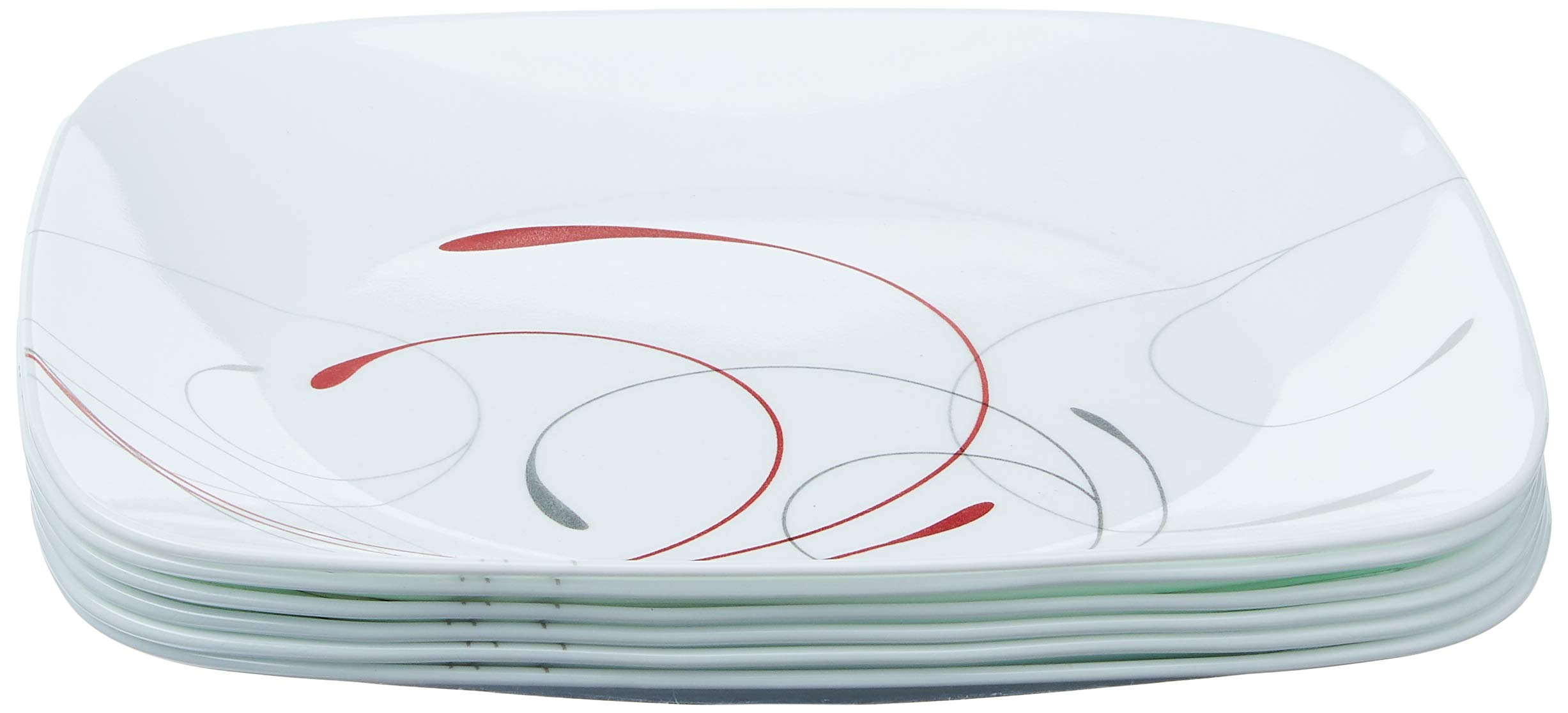 Corelle 6-Piece Square Salad Plates - Chip Resistant & Lightweight for Everyday Dining