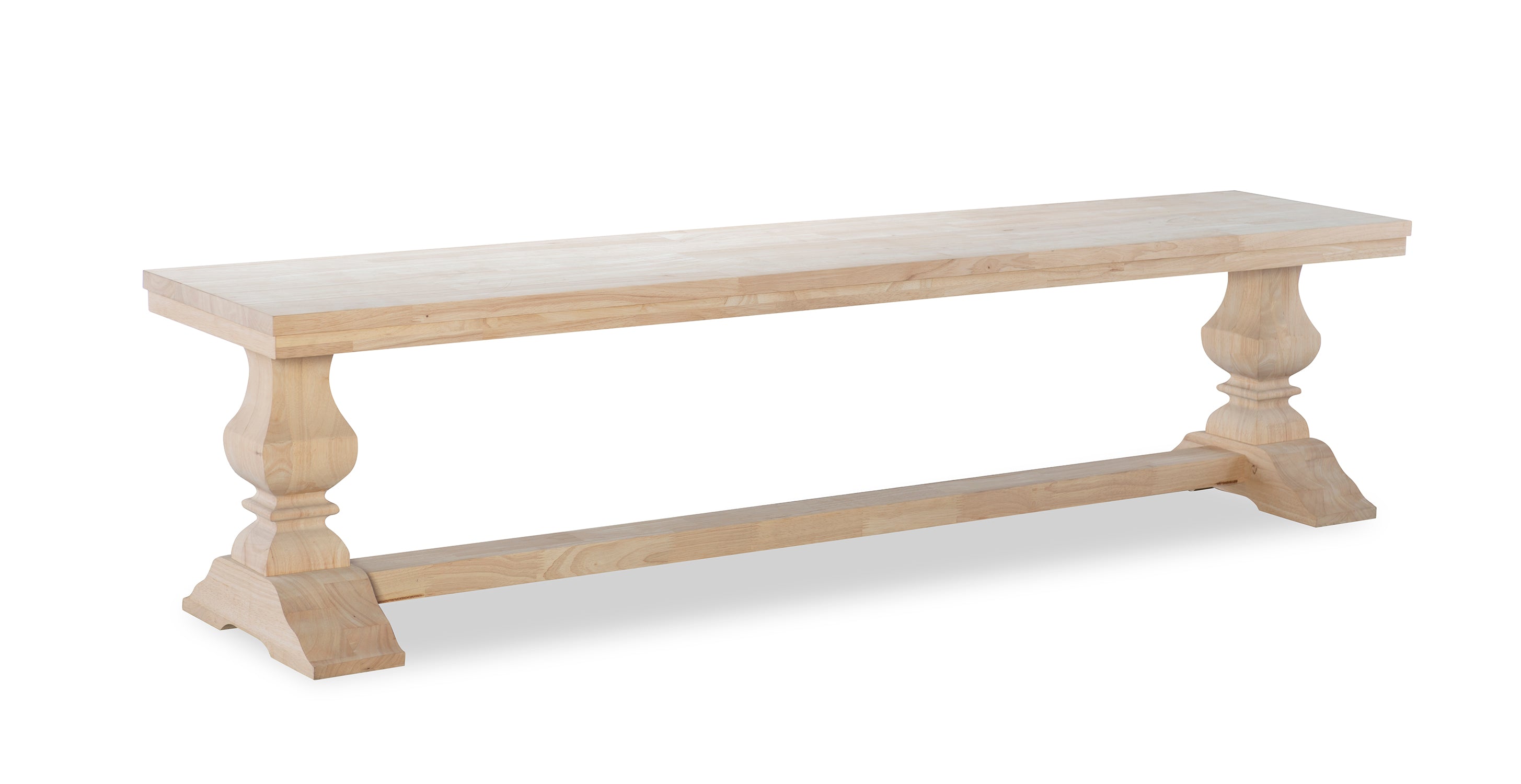 Solid Wood Banks Trestle Bench - Rustic Farmhouse Dining Table Bench with Metal Legs for Kitchen, Dining Room, and Outdoor Patio Use