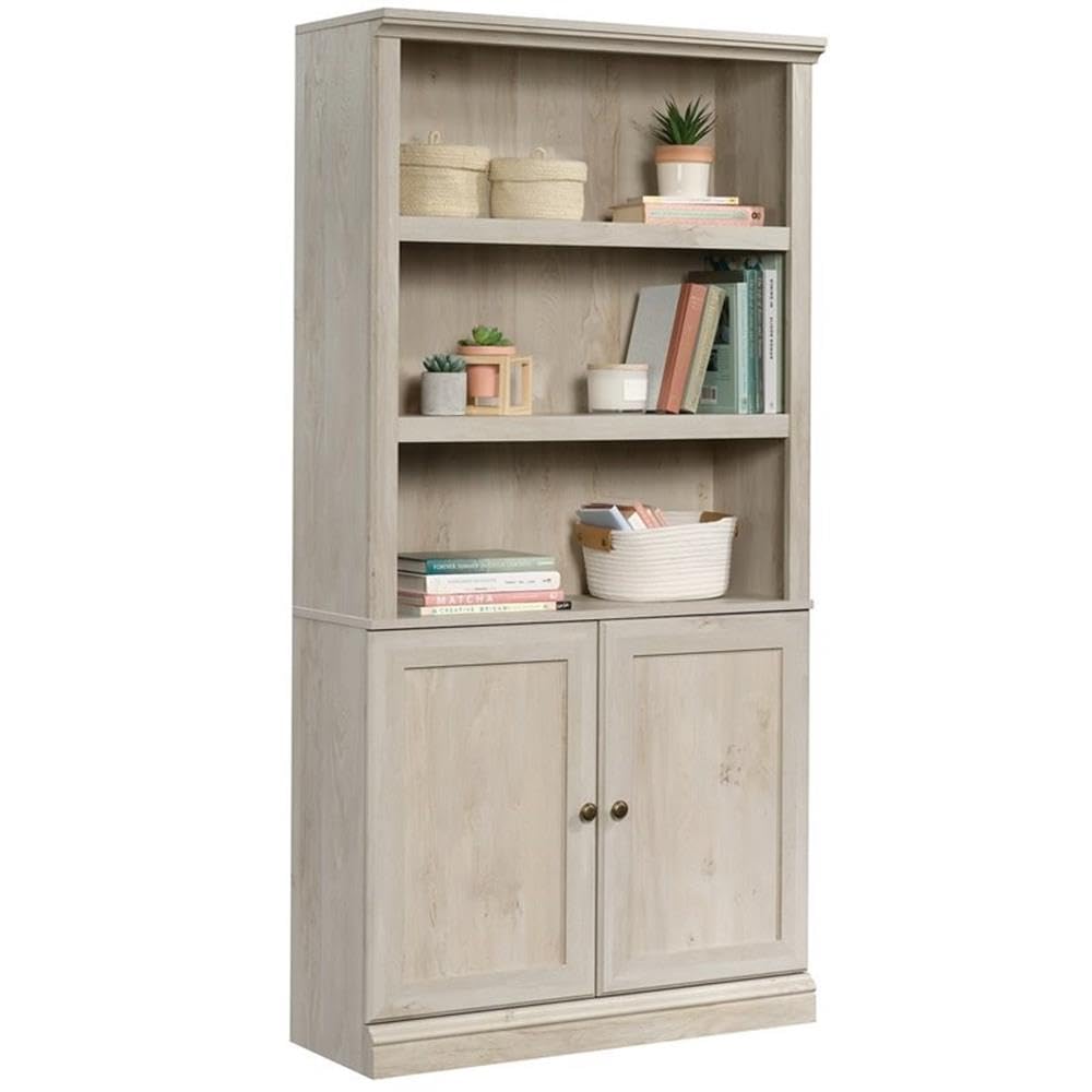 Pemberly Row 3-Shelf Modern Engineered Wood Bookcase in Chestnut - Stylish Storage for Books, Decor & Office Supplies | Perfect for Living Room, Home Office & Study Spaces