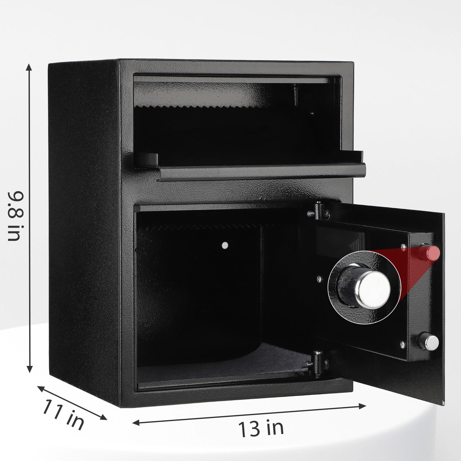 Digital Depository Safe Box - Electronic Steel Safe with Keypad & Emergency Keys | Secure Locking Drop Box for Cash, Jewelry & Valuables | Ideal for Home, Office & Retail Security