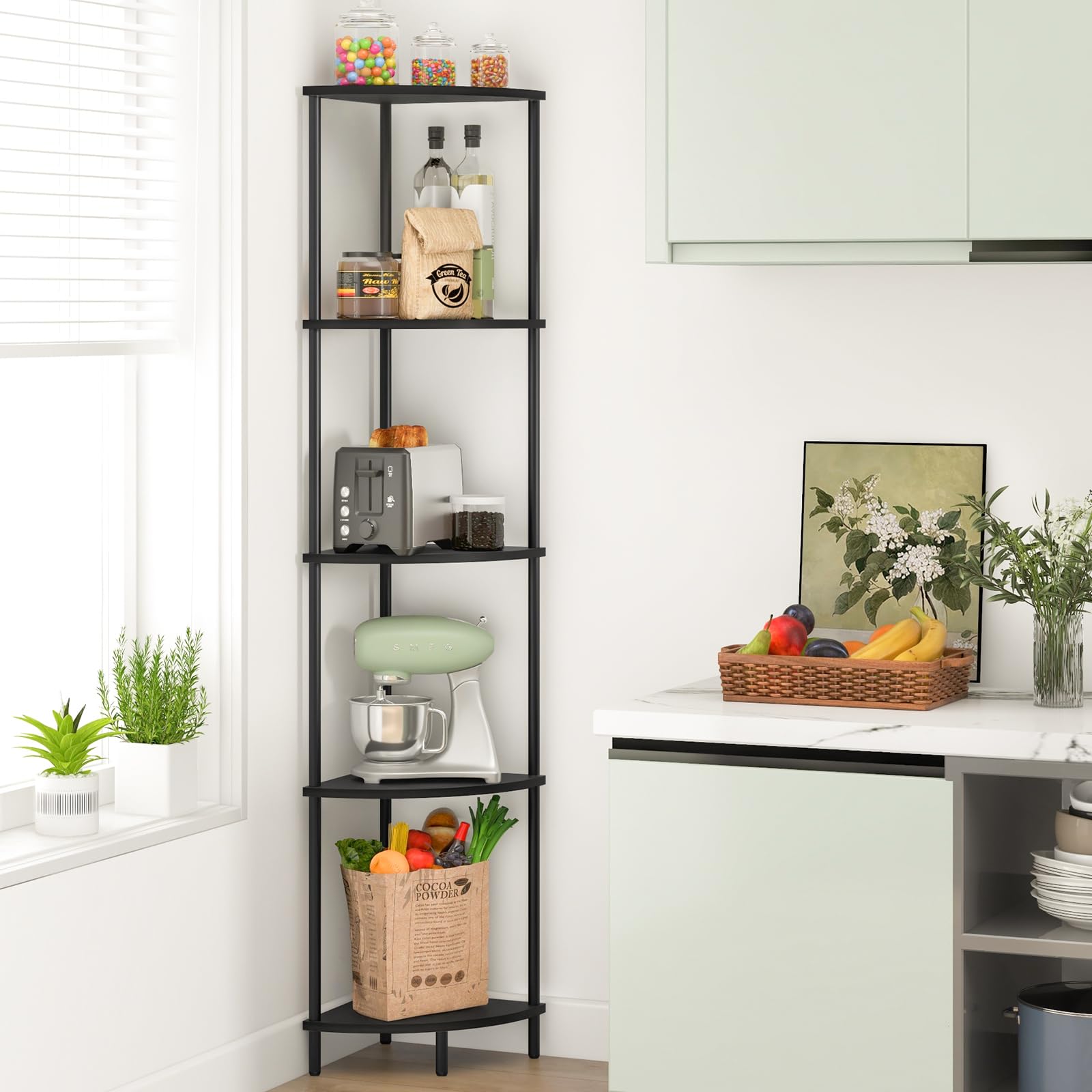 Yoobure 5-Tier Corner Bookshelf - 65