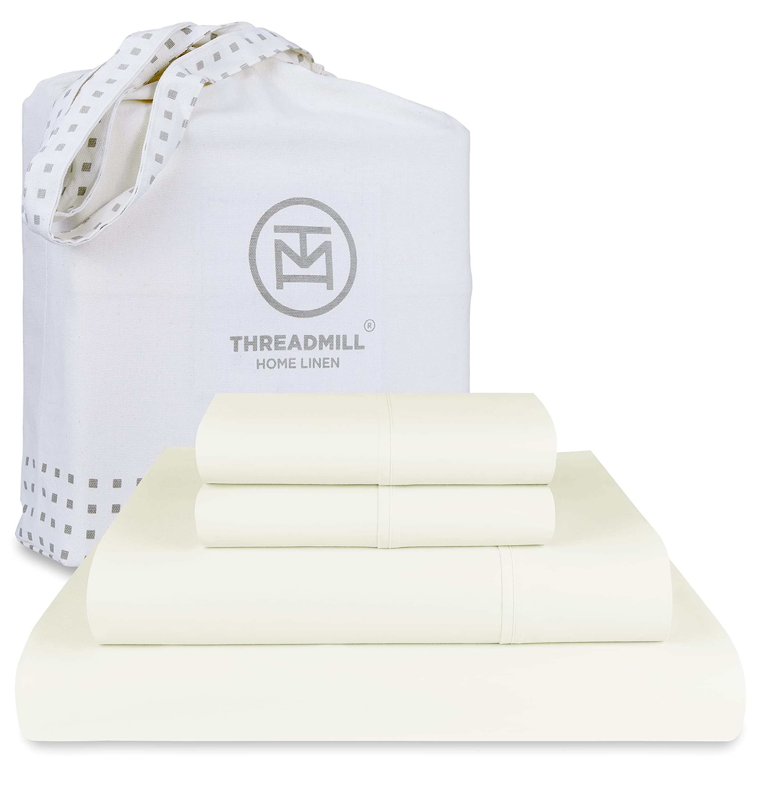 Luxury 100% Supima Cotton Sheets Queen Size - 1200 Thread Count 4-Piece Bed Sheet Set with Deep Pockets (Ivory) - 5-Star Hotel Quality for Ultimate Comfort - Perfect for Master Bedrooms, Guest Rooms & Luxury Hotels